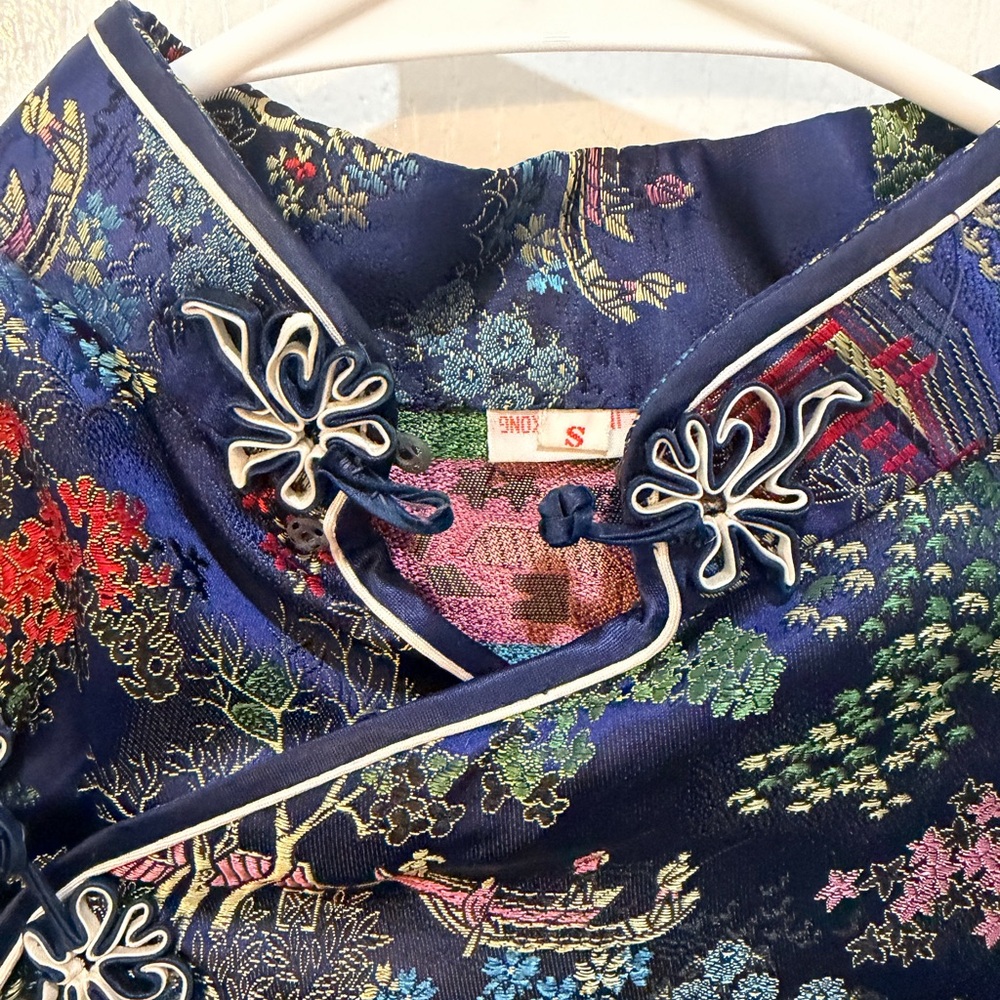 Vintage Traditional From Hong Kong Kimono Dress Size Small Silk - Picture 14 of 15